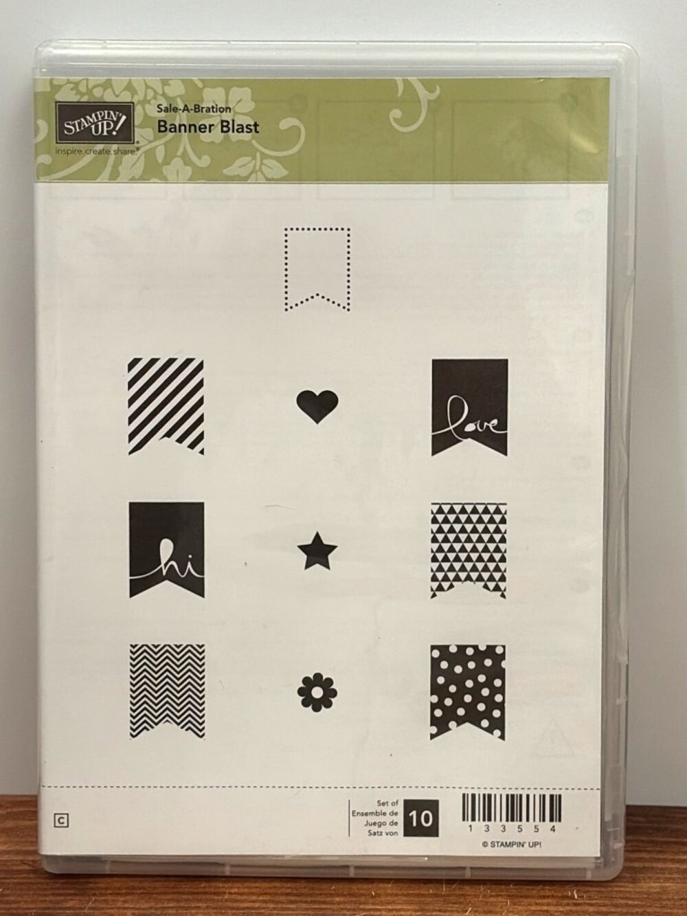 NEW STAMPIN' UP! 133554 BANNER BLAST CLEAR MOUNTED RUBBER STAMP SET NEW